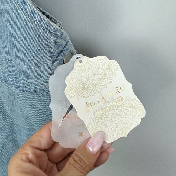 ALTAR’D STATE | NEW Blue Jean Denim Jumper Overall Dress Women’s Size Small - Picture 6 of 10